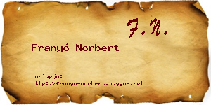 Franyó Norbert névjegykártya