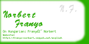 norbert franyo business card